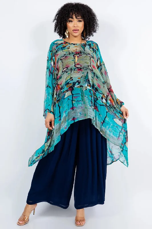 V1069 Whisper Top- Blue Stone Mix