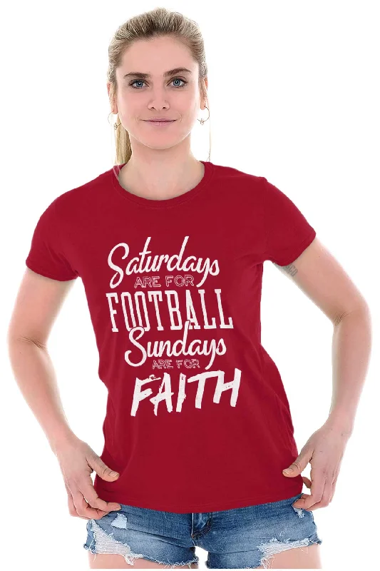 Weekend Football & Faith Ladies T Shirt