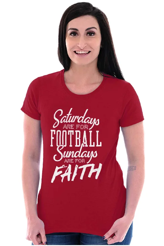 Weekend Football & Faith Ladies T Shirt