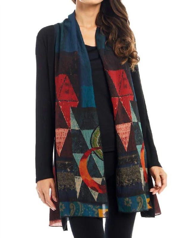 Abstract Cardigan In Multi Color