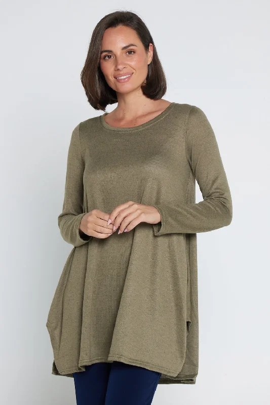 Barb Knit Top - Khaki