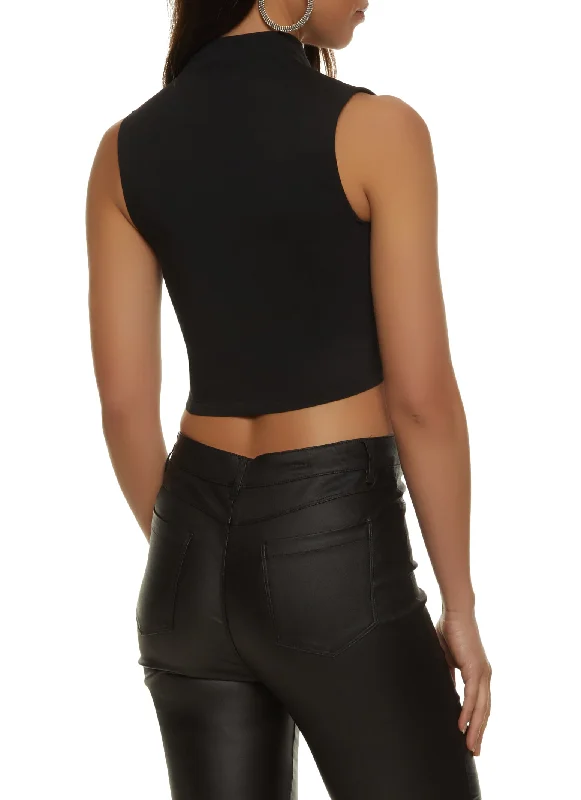 Curved Hem Cropped Vest