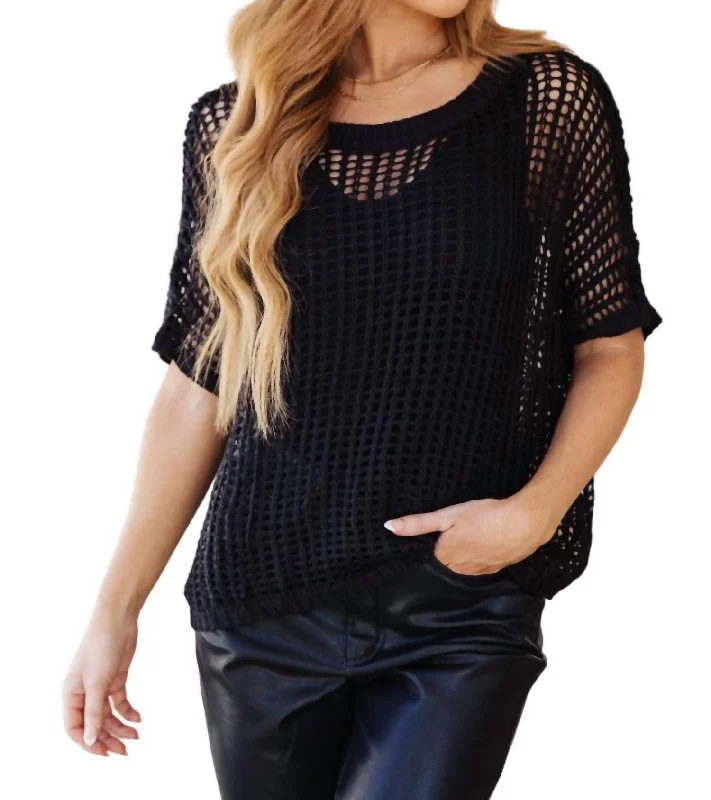 Coastal Dreams Fishnet Top In Black