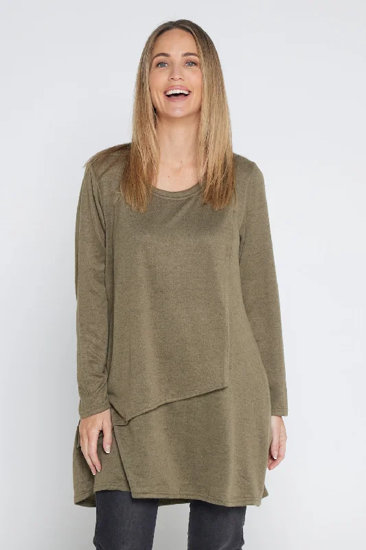 Divina Knit Tunic - Khaki