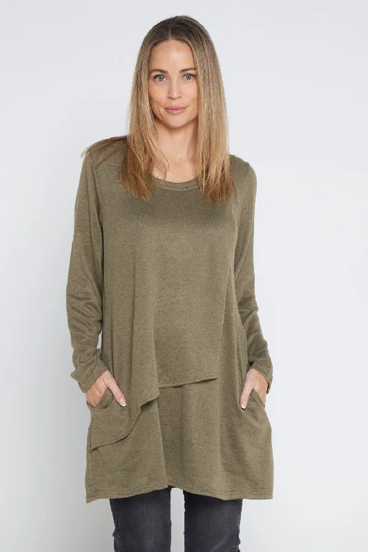 Divina Knit Tunic - Khaki