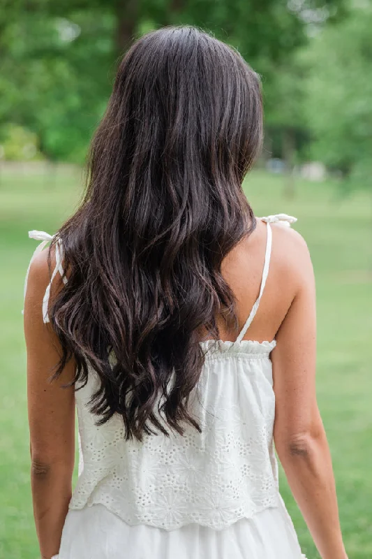 Dockside Dream White Crochet Detail Crop Top