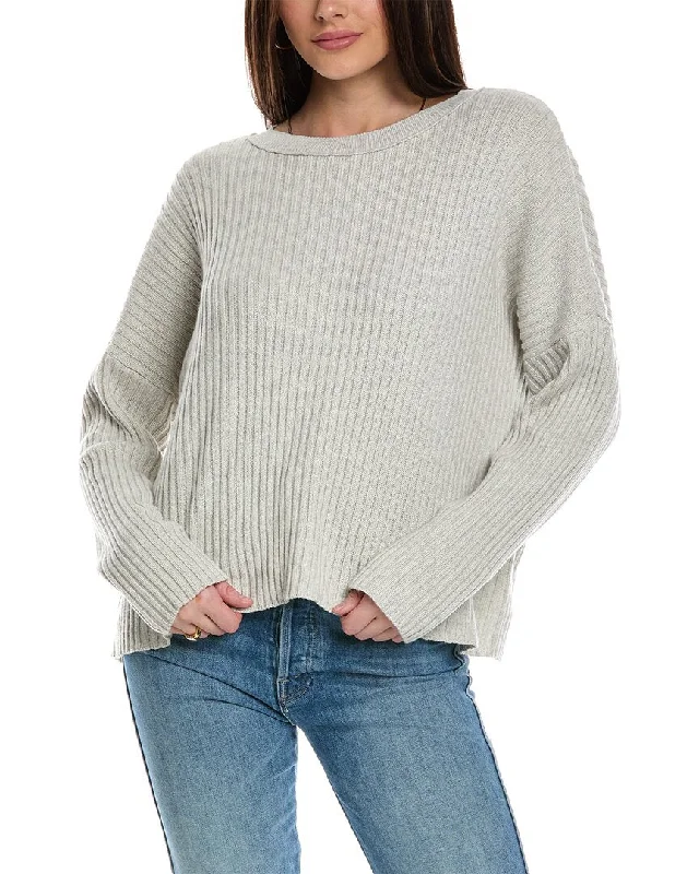 EILEEN FISHER Cashmere-Blend Crewneck Box Top