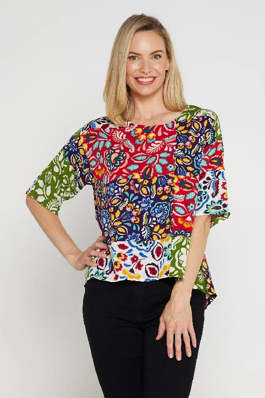 Elisha Top - Jacobean Patchwork