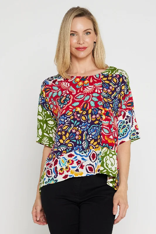 Elisha Top - Jacobean Patchwork