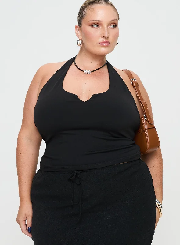 Evangelene Halter Top Black Curve