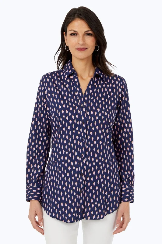 Faith Non-Iron Ikat Dot Tunic