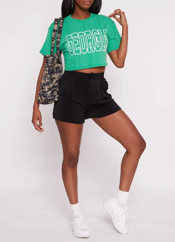 Ribbed Georgia Cropped Graphic Tee