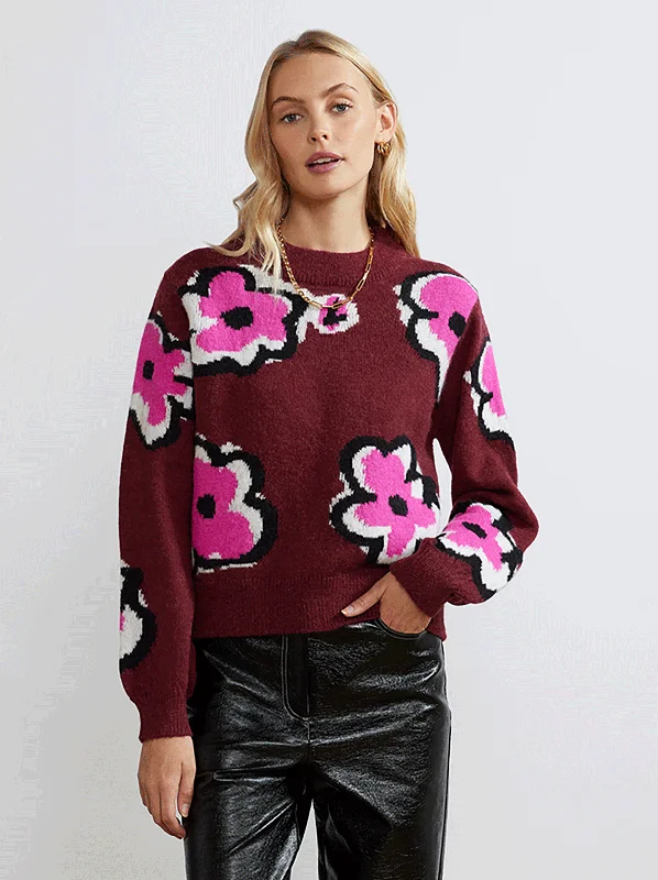 Joelle Ruby Floral Sweater