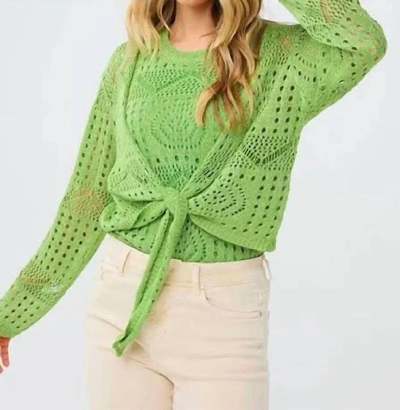 Knit Bolero In Kiwi Green