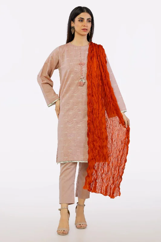 Rust Crinkle Shiffon Dupatta