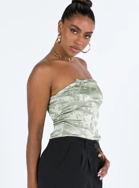 Lalor Strapless Top Green