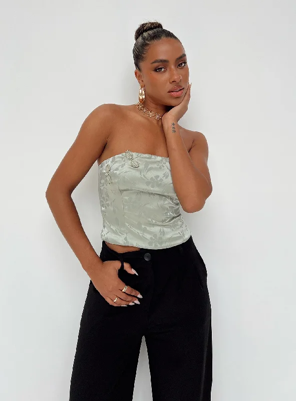 Lalor Strapless Top Green