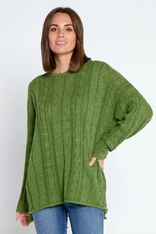 Lisa Cable Knit Jumper - Green