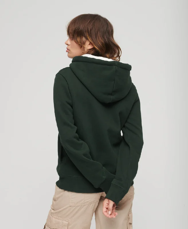 Luxe Metallic Logo Hoodie | Academy Dark Green