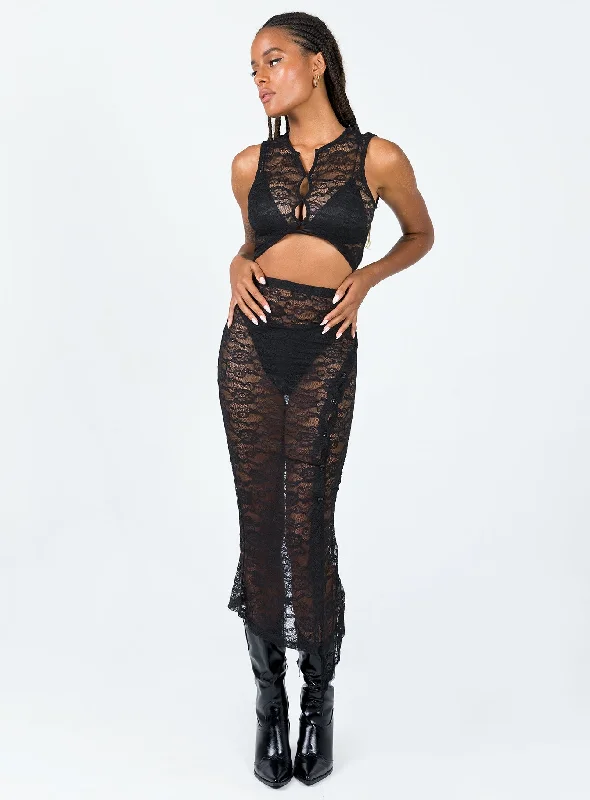 Mayfair Lace Crop Black