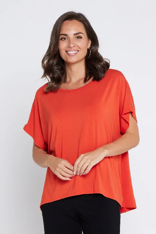 Olivia Bamboo Top - Tangerine