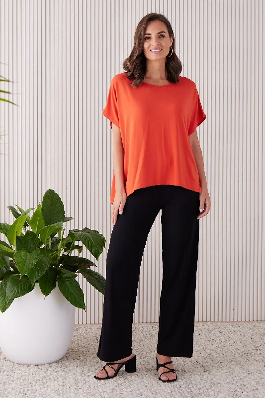 Olivia Bamboo Top - Tangerine