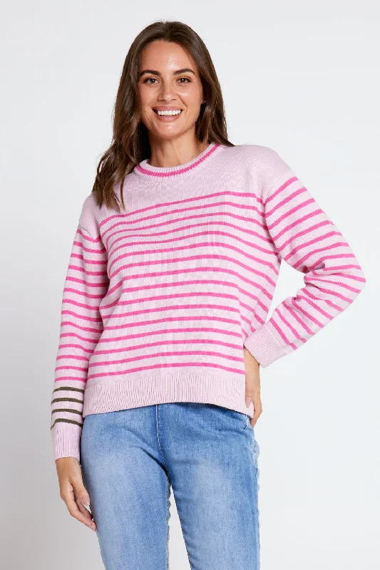 Penny Cotton Knit - Pink Stripe