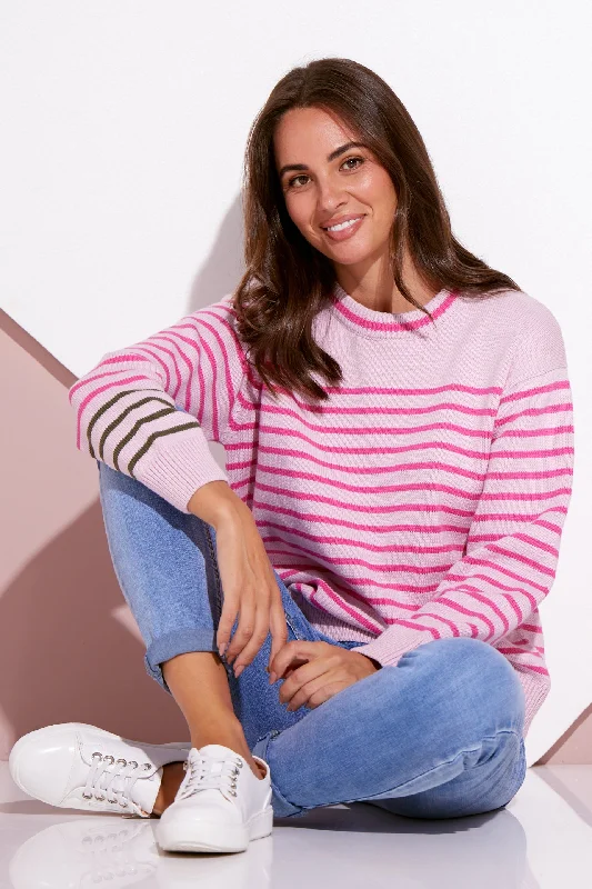 Penny Cotton Knit - Pink Stripe