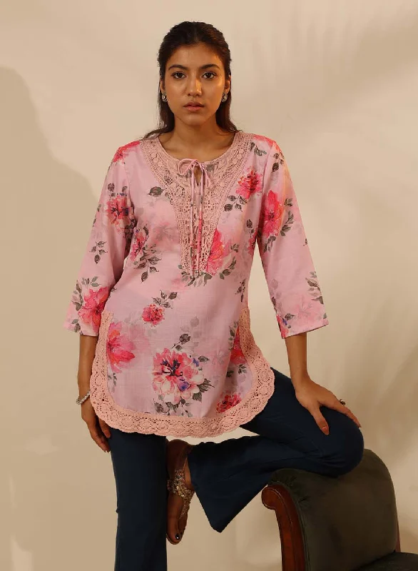 Pink Floral Printed Tunic