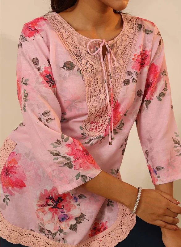 Pink Floral Printed Tunic