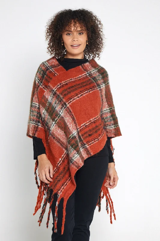 Payton Super Soft Poncho - Rust