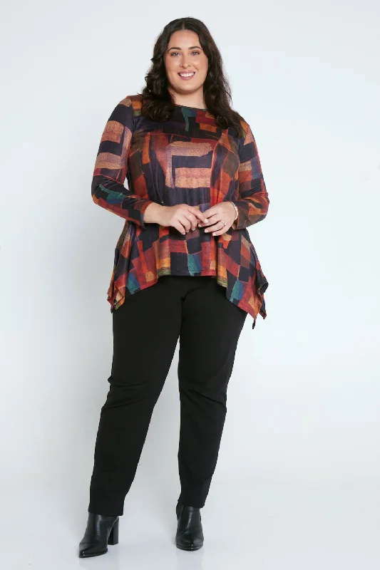 Printed Andrea Top - Russet Patchwork