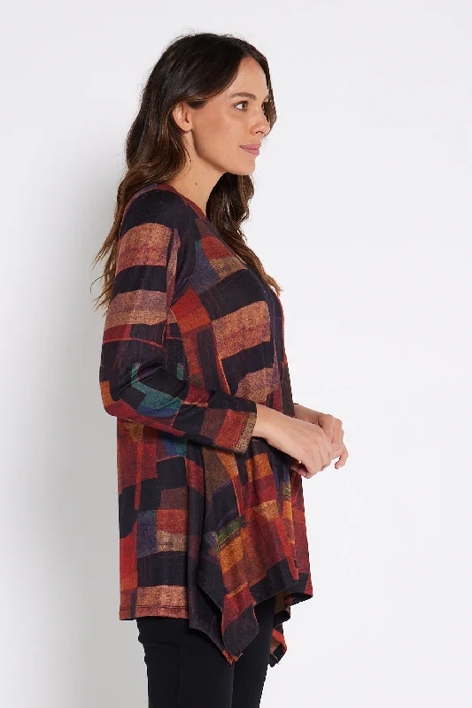 Printed Andrea Top - Russet Patchwork