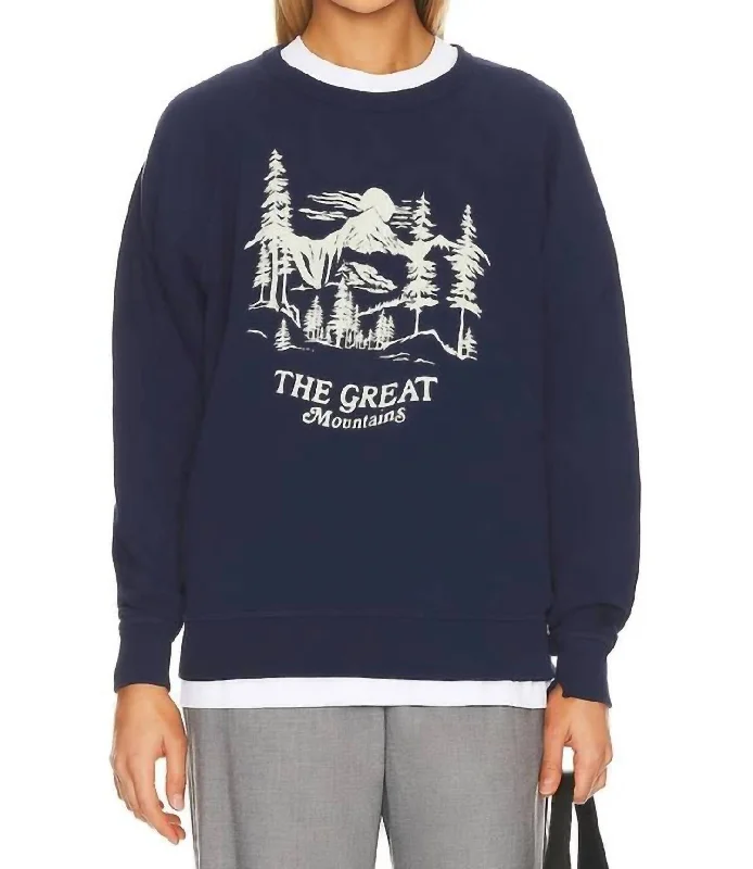 Snowdrift College Sweatshirt In Navy