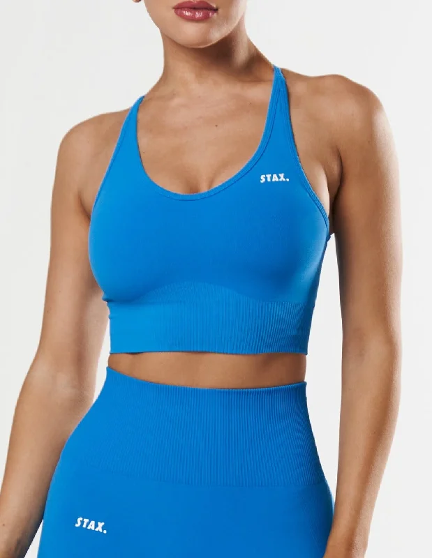 Premium Seamless Summer Strappy Crop - Blue