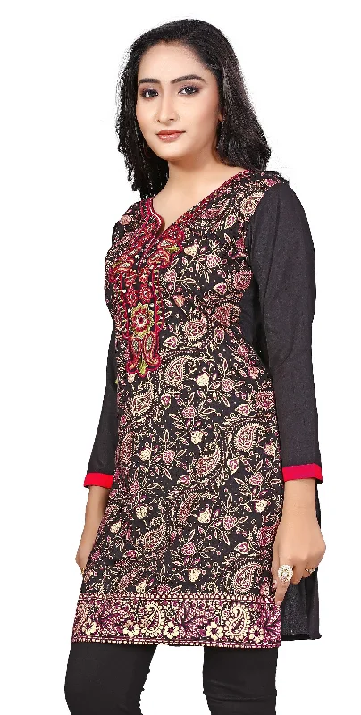 Stunning Black Short Kurti for Women – Buy Indian Kurta Online