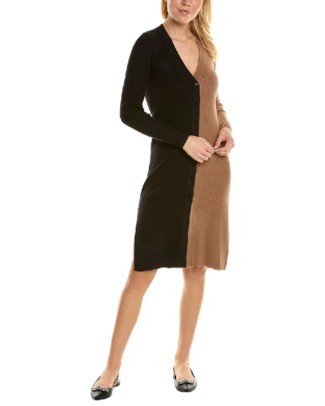 T Tahari V-Neck Colorblocked Duster