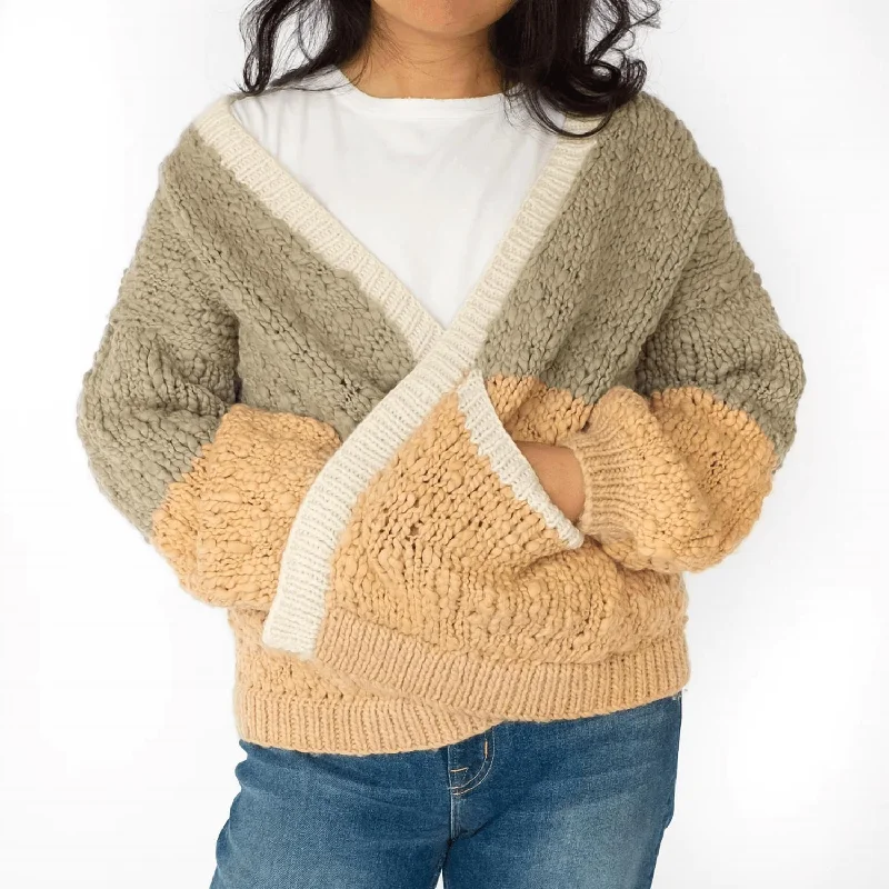 Terra Cardigan In Camel - Oregano - Alabaster