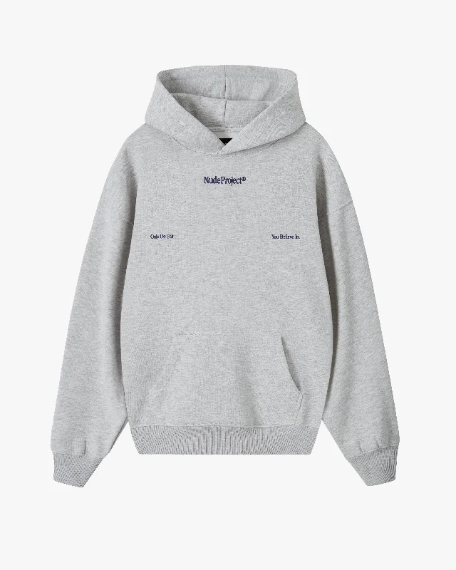 TIME HOOD GREY MELANGE