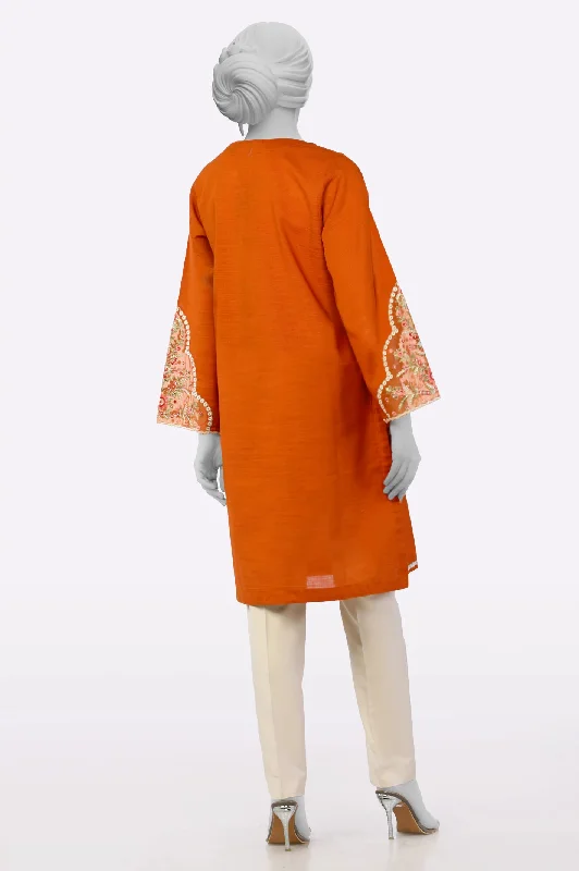 Rust Embroidered Kurti