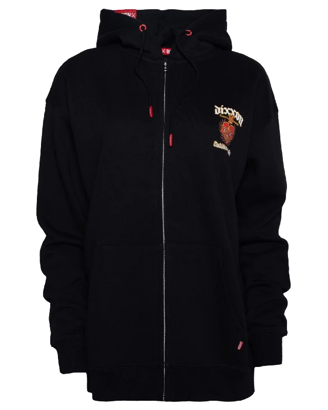 Women's Sacred Traditions of Quality Zip Up Hoodie - Black