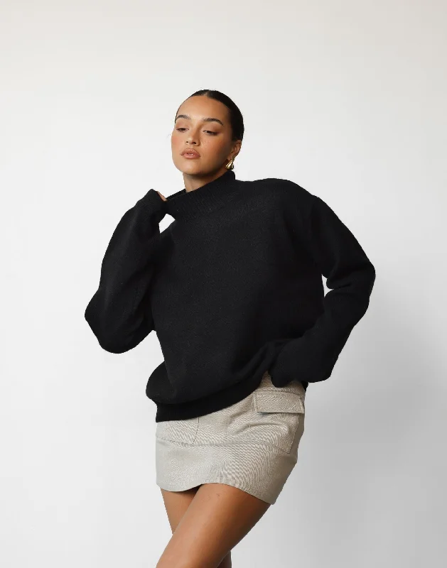 Adrianah Knit Jumper (Black)