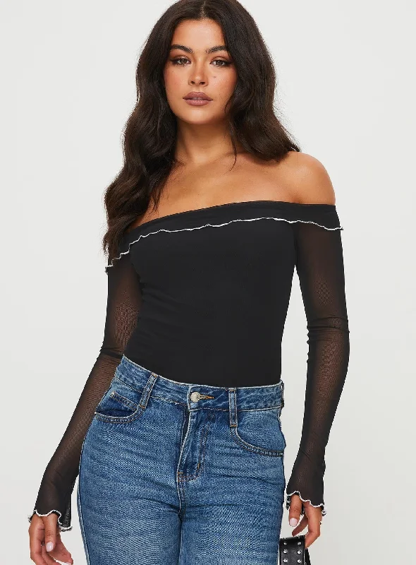 Arsema Off The Shoulder Bodysuit Black