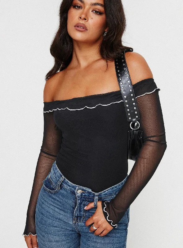 Arsema Off The Shoulder Bodysuit Black