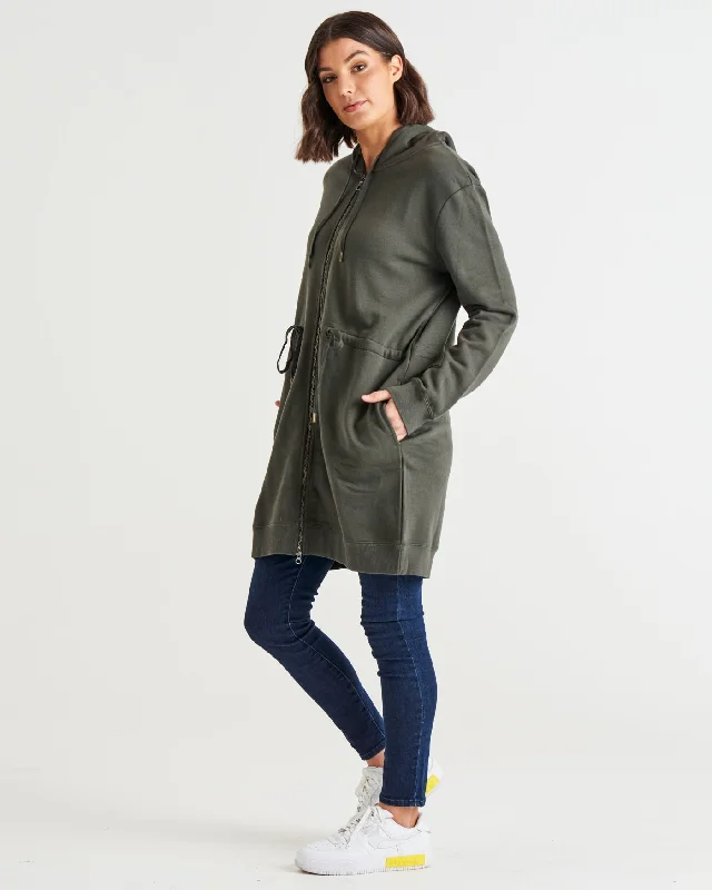 Betty Basics Anorak Sweat Jacket Khaki