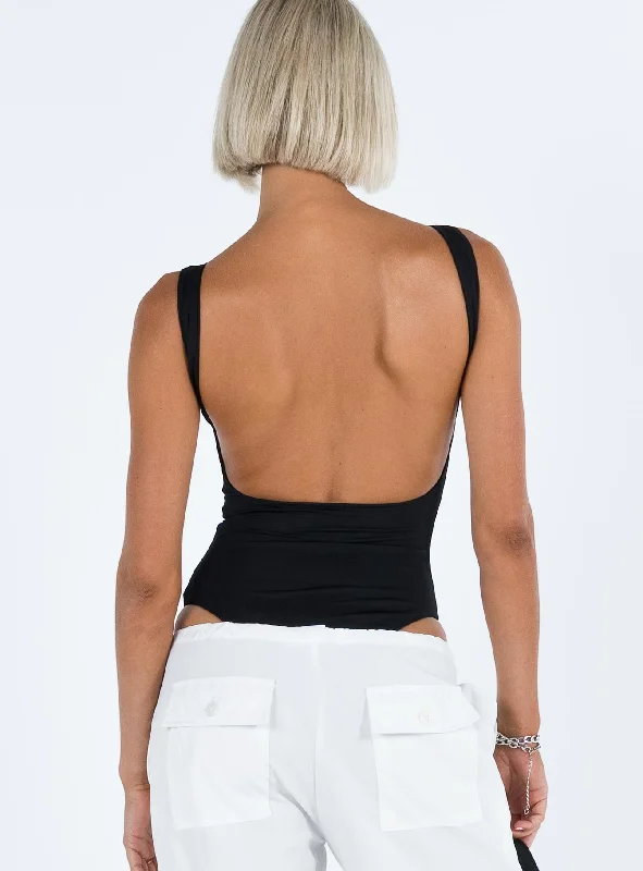 Coomba Backless Bodysuit Black