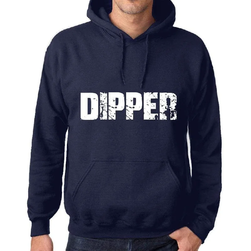 Unisex Printed Graphic Cotton Hoodie Popular Words DIPPER French Navy