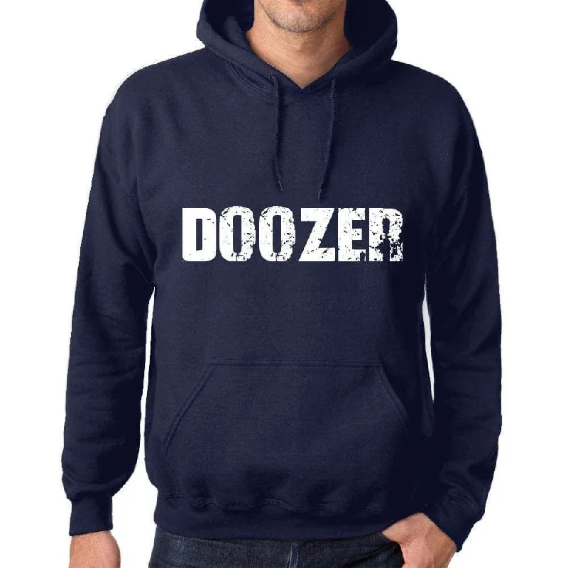 Unisex Printed Graphic Cotton Hoodie Popular Words DOOZER French Navy