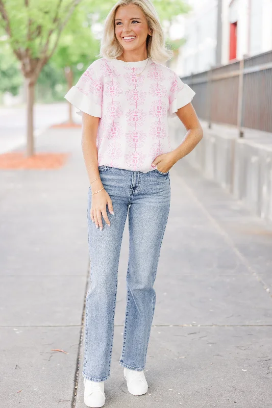 Fall In Love Fuchsia Pink Floral Sweater