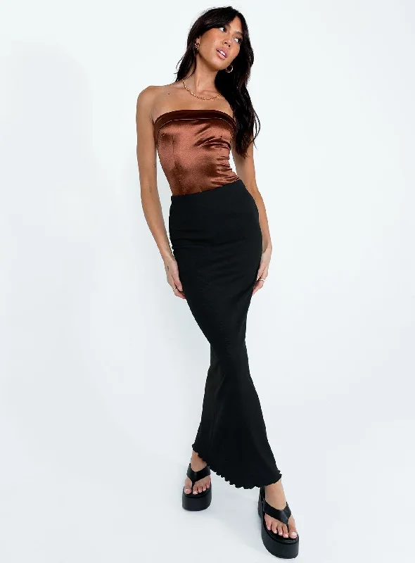 Finley Strapless Bodysuit Brown